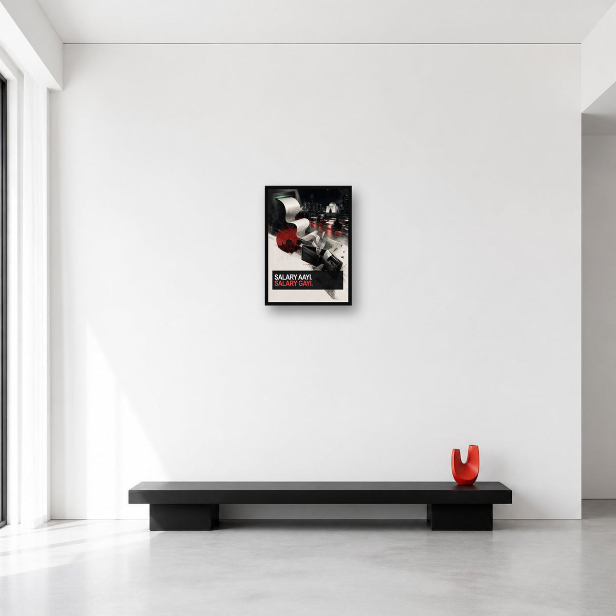 Salary Aayi Salary Gayi Pakistani Meme Wall Art Small A3 size reference in a minimal room