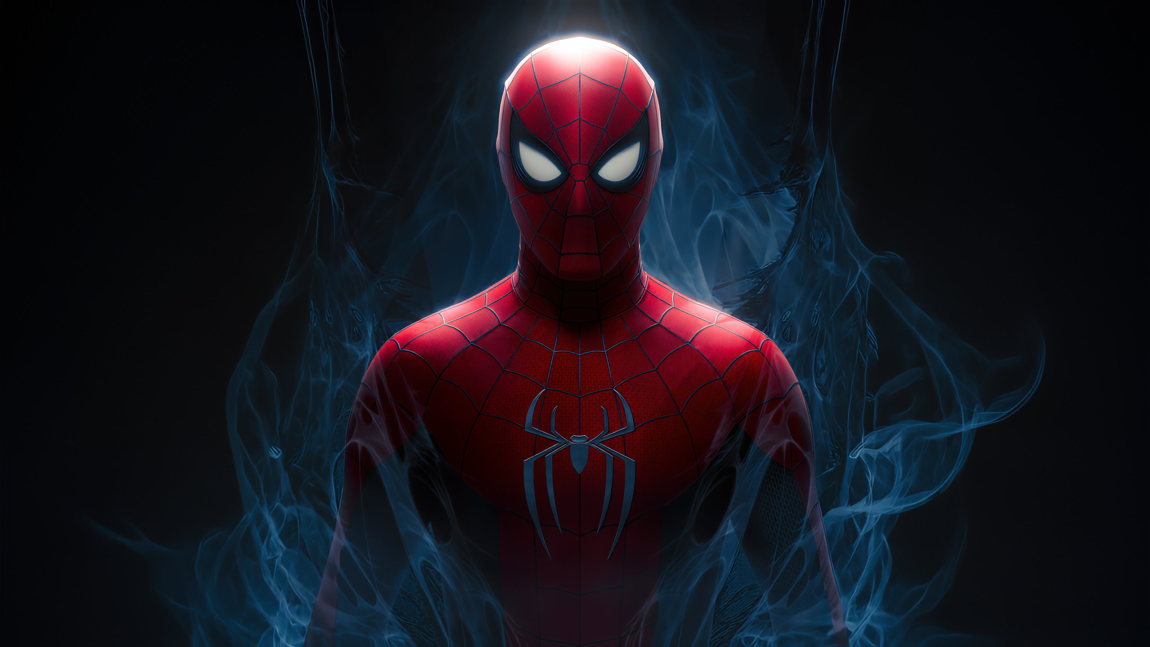 Spider-Man Blue Smoke Portrait Wall Art full artwork preview