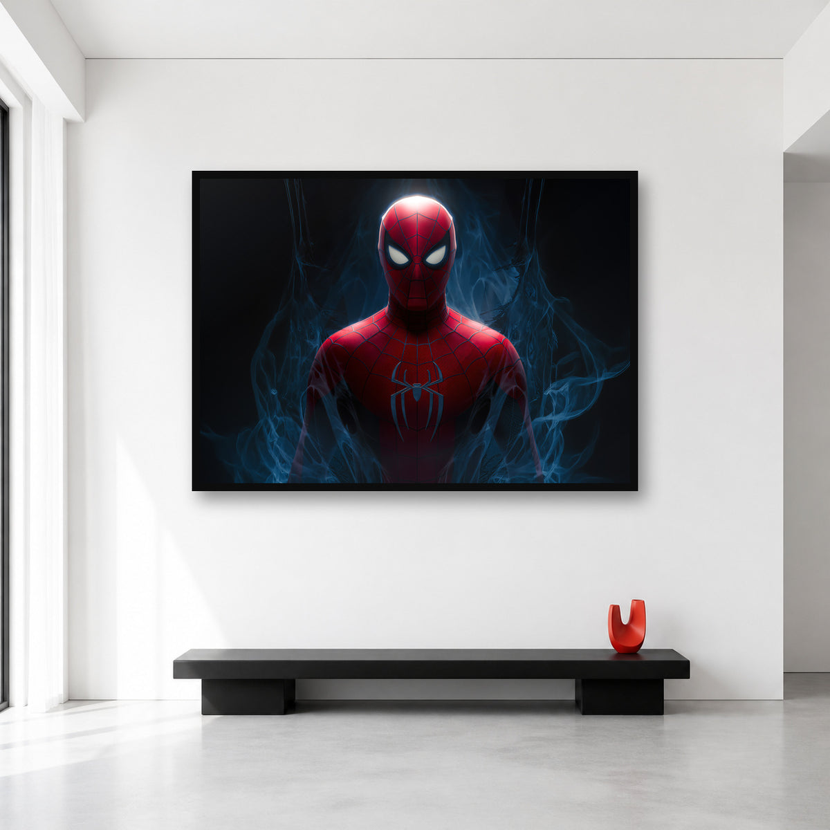 Spider-Man Blue Smoke Portrait Wall Art in XL (A0) size reference