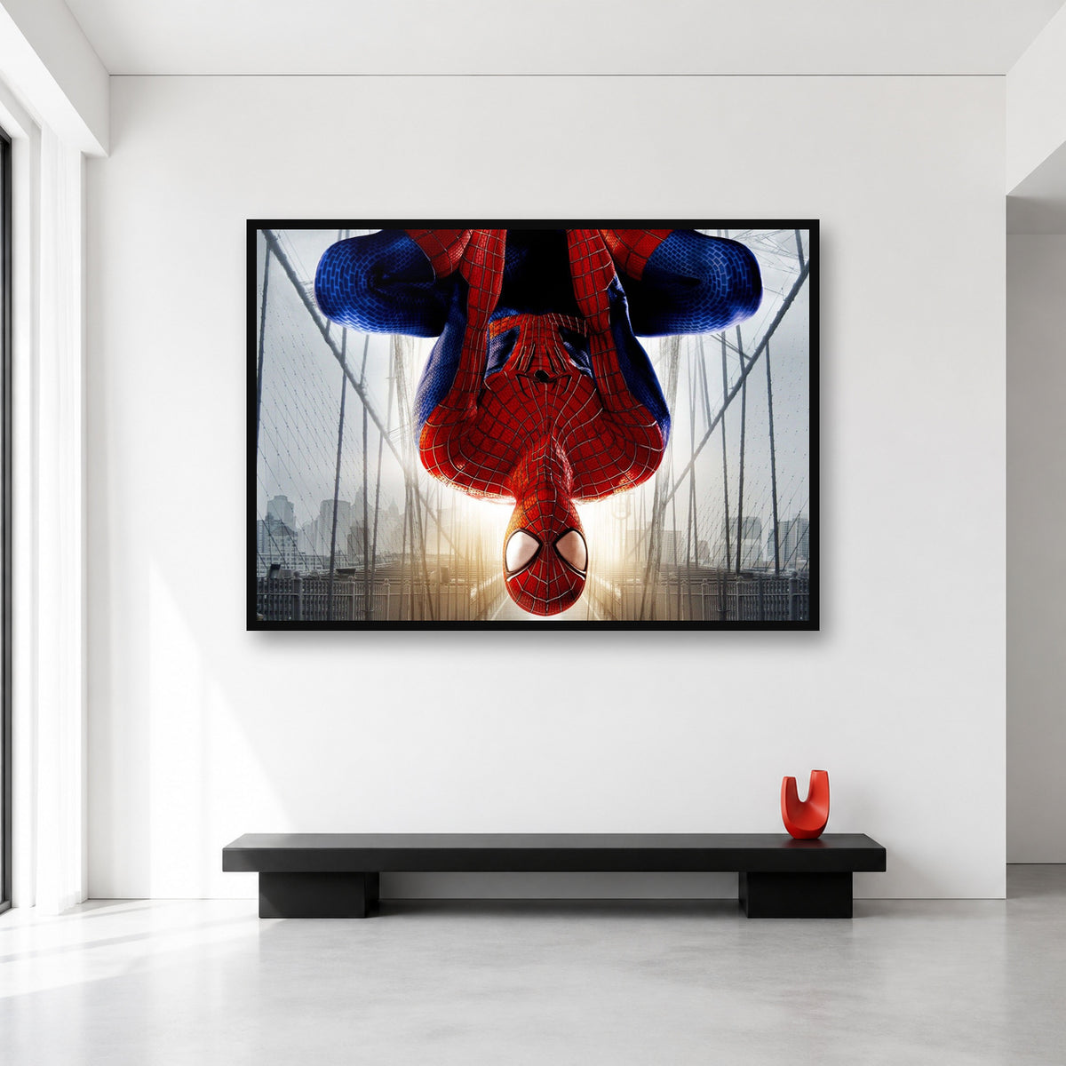 Spider-Man Upside Down Bridge Wall Art in XL (A0) size reference