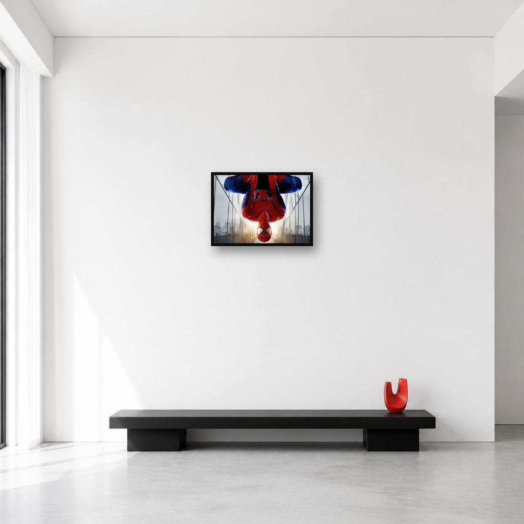 Spider-Man Upside Down Bridge Wall Art in Small (A3) size reference