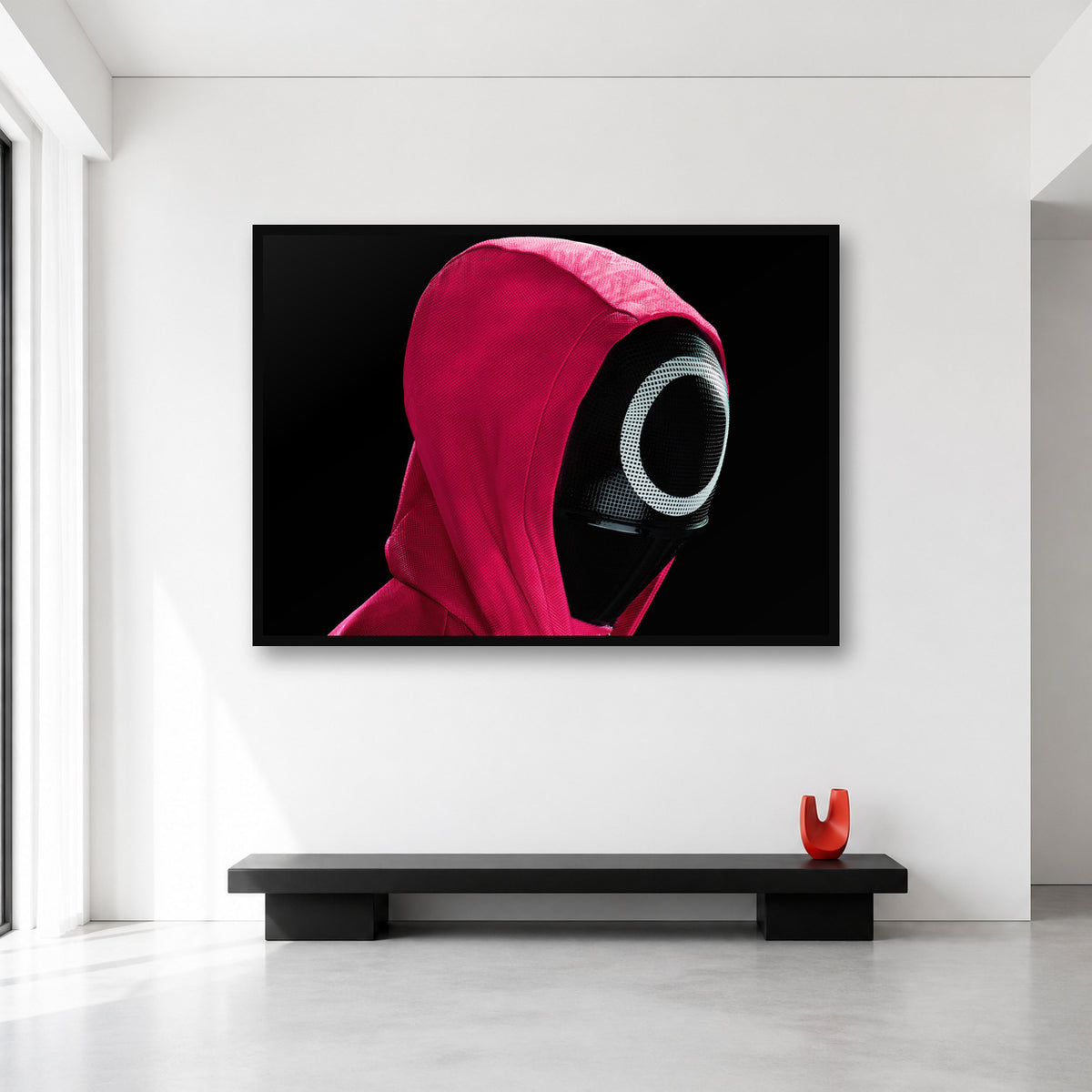 Squid Game Circle Guard Mask Wall Art in XL (A0) size reference