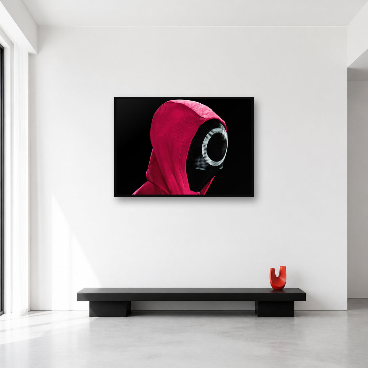 Squid Game Circle Guard Mask Wall Art in Large (A1) size reference
