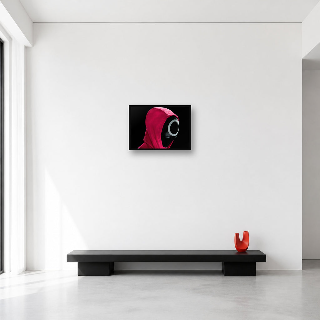 Squid Game Circle Guard Mask Wall Art in Small (A3) size reference