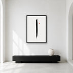 Alif Urdu Calligraphy Minimal Wall Art shown in a contemplative gallery