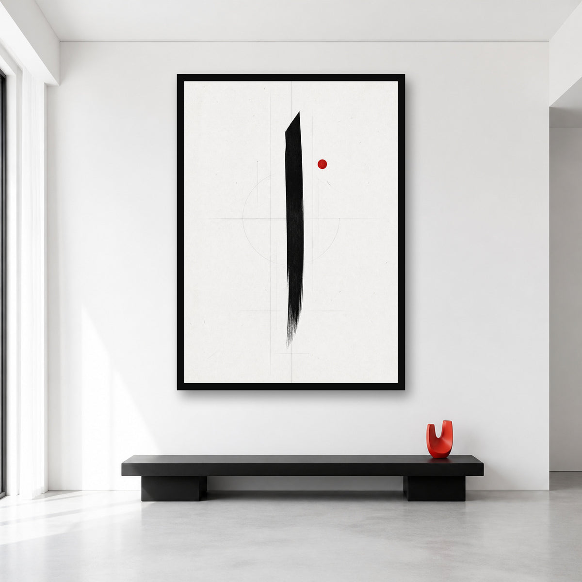 Alif Urdu Calligraphy Minimal Wall Art in XL (A0) size reference