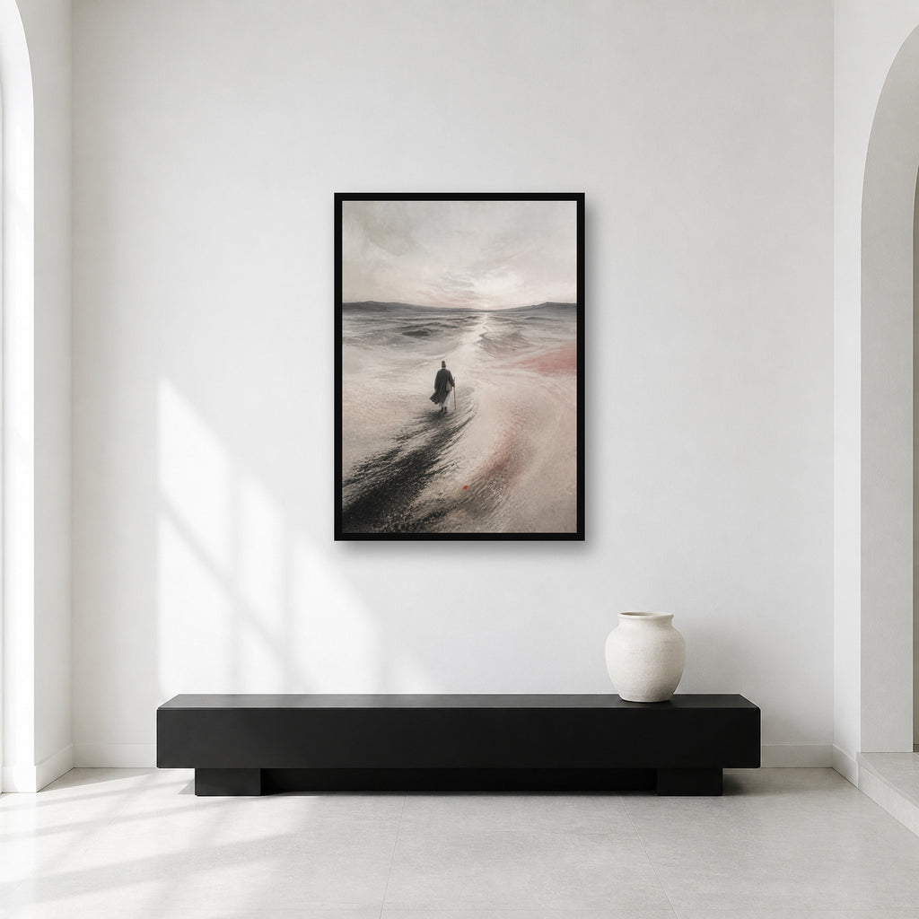Sufi traveller desert wall art shown in a contemplative gallery