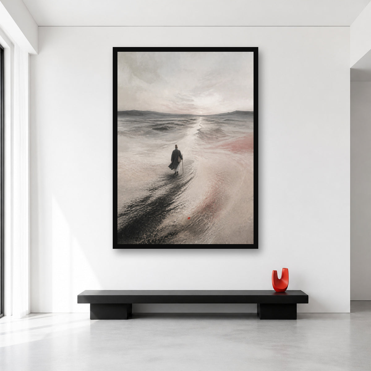 Sufi traveller desert wall art in XL (A0) size reference