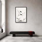 Whirling Dervish Minimal Ink Wall Art shown in an artwork-directed room