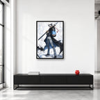 Trafalgar Law One Piece wall art in a bright collector studio