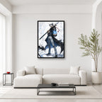 Trafalgar Law One Piece wall art in a light editorial interior