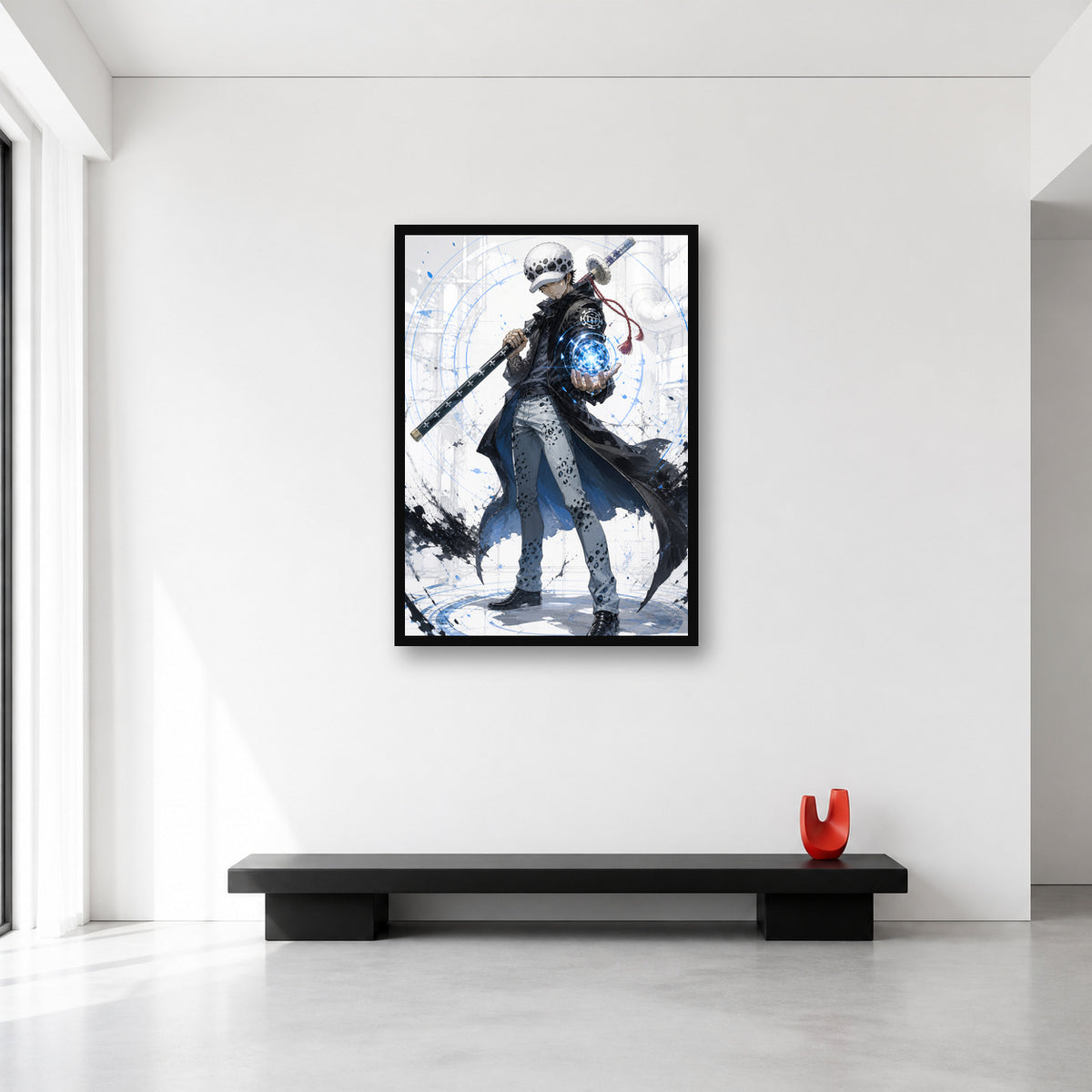 Trafalgar Law One Piece wall art shown in Large A1 size