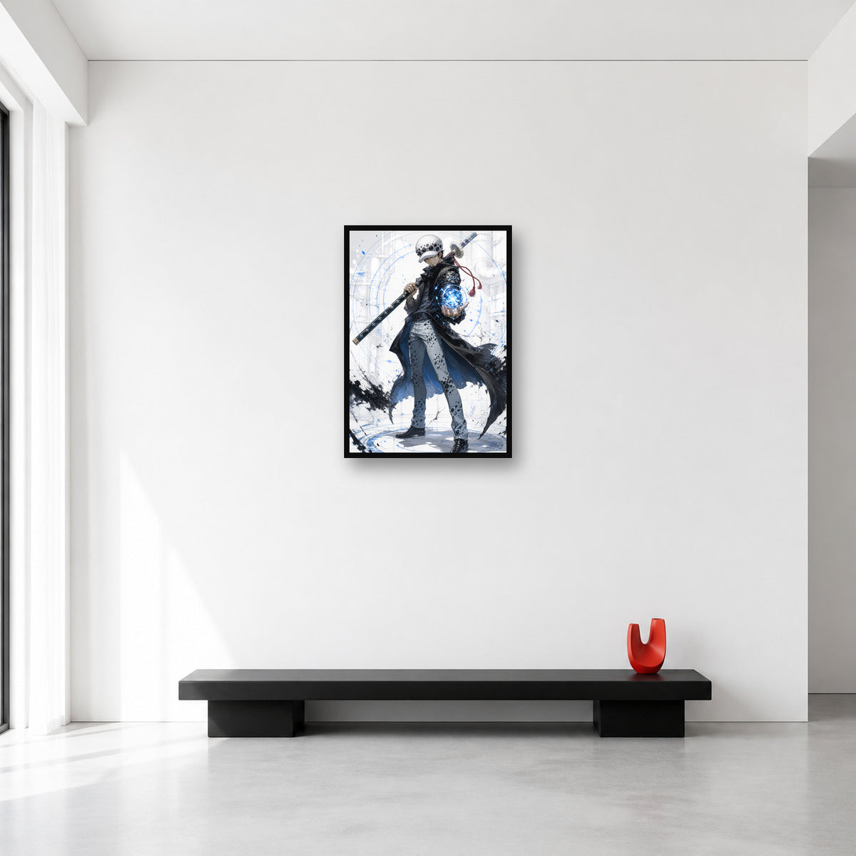 Trafalgar Law One Piece wall art shown in Medium A2 size