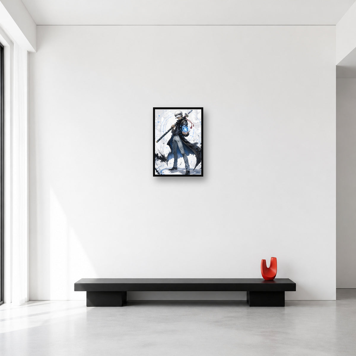 Trafalgar Law One Piece wall art shown in Small A3 size